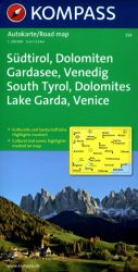 Dél-Tirol, Dolomitok, Garda-tó, Velence autótérkép - Südtirol, Dolomiten, Gardasee, Venedig