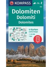   Dolomiten - Dolomites - Dolomiti - Dolomitok 4 db-os túra-, kerékpáros- és sítérkép - 672