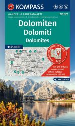 Dolomiten - Dolomites - Dolomiti - Dolomitok 4 db-os túra-, kerékpáros- és sítérkép - Kompass 672