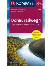  Duna menti kerékpárút térkép (Donaueschingentől Passauig) - KOMPASS 7009