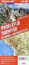   Prokletije, Durmitor, Albán- és Montenegrói Alpok trekking térkép