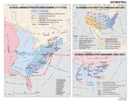 Az Egyesült Államok 1775-1865 között, 160*120 cm - laminált, faléces