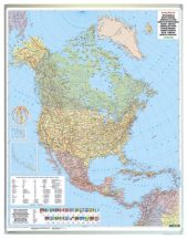   Észak-Amerika közigazgatás falitérkép 99*125 cm - íves papír