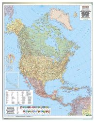 Észak-Amerika közigazgatás falitérkép 99*125 cm - laminált vagy lécezett