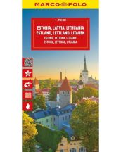  Észtország - Lettország - Litvánia  térkép - Marco Polo 2025