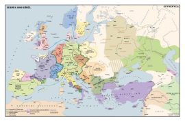 Európa 1000 körül,  160*120 cm - laminált, faléces
