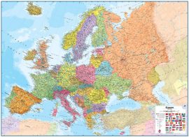Európa falitérkép 136*100 cm - laminált (+ választható léc)