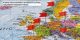 Európa falitérkép 136*100 cm - térképtűvel szúrható, keretezett