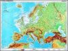 Európa, domborzati + vaktérkép DUO -160*120 cm-laminált,faléces