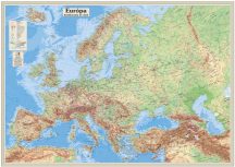   Európa domborzata és vizei falitérkép 125*90 cm - laminált