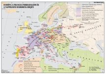   Európa a francia forradalom és a napóleoni háborúk idején,  160*120 cm - laminált, faléces