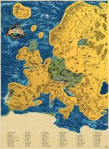   Kaparós Európa térkép angol nyelvű DELUXE XL - íves, hengerben