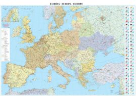 Európa országai falitérkép 122*86 cm - mágnessel jelölhető, keretezett