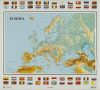 Európa domború térkép - magyar nyelvű (keretezett)