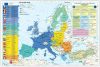 Az Európai Unió (a tagok és tagjelöltek zászlóival) + gazdasági térképek DUO-160*120 cm-laminált,faléces