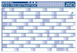 2025-ös Éves projektnaptár 140*100 cm fóliás, alul-felül fémléces - falinaptár