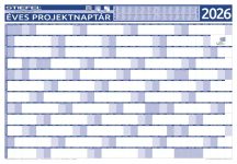   2026-os Éves projektnaptár 140*100 cm fóliás, alul-felül fémléces - falinaptár
