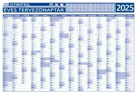 2025-ös fémléces Éves tervezőnaptár (14 havi) / Éves projektnaptár (12 havi) kétoldalas 100*70 cm fóliás, alul-felül fémléces - falinaptár