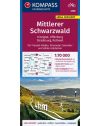 Fekete-erdő középső része, Kinzigtal, Offenburg, Strasbourg kerékpáros térkép - KOMPASS 3368