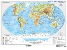   A Föld domborzati és politikai térképe DUO-160*120 cm-laminált,faléces