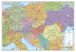 A Világ / Közép-Európa autótérkép 65*45 cm - térképtűvel szúrható, keretezett