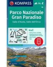   Gran Paradiso Nemzeti Park, Valle d'Aosta, Valle dell'Orco turistatérkép - KOMPASS  86
