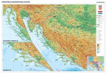   Horvátország domborzata + vaktérkép DUO (horvát nyelvű)  falitérkép 100*70 cm - léces