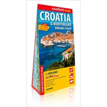 Horvátország, Montenegró, Adria térkép Comfort