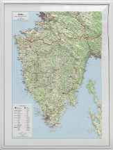 Isztria domború térkép - keretezett