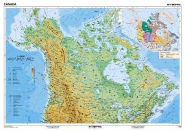 Kanada, domborzati (angol) -160*120 cm-laminált,faléces