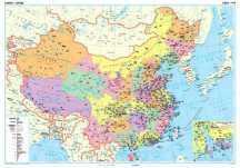 Kína közigazgatása falitérkép 100*70 cm - íves papír