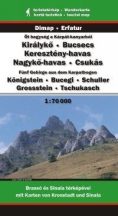   Királykő turista térkép, Öt hegység a Kárpát-kanyarból - Dimap