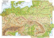   Közép-Európa domborzata falitérkép 160*120 cm - laminált,faléces