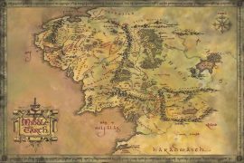 The Lord of the Rings - Map of the Middle Earth - Középfölde térkép 91,5*61 cm - íves papír poszter The Lord of the Rings - Map of the Middle Earth - Középfölde térkép 91,5*61 cm - íves papír poszter
