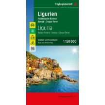  Liguria - Olasz Riviéra - Genova autós- és szabadidő térkép 2024
