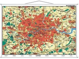 London várostérkép (angol nyelvű)-160*120 cm-laminált,faléces