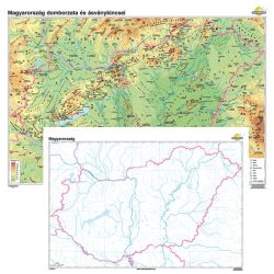 Magyarország domborzata és ásványkincsei / vaktérkép iskolai falitérkép - kétoldalas - választható méret, nyelv - fóliás, alul-felül faléces