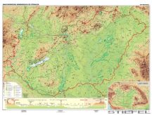   Magyarország domborzata és vízrajza falitérkép 160*120 cm - faléces