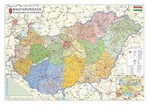   Magyarország közigazgatása járáshatárokkal 120*86 cm falitérkép - térképtűvel szúrható, keretezett