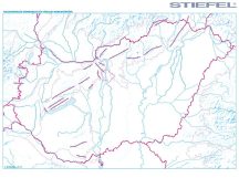   Magyarország domborzati és vízrajzi munkatérképe 65*45 cm - asztali fóliázott könyöklő