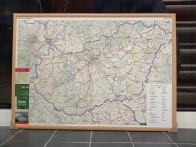   Magyarország autótérkép 2024 140*100 cm - térképtűvel szúrható, keretezett