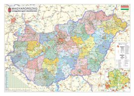 Magyarország országgyűlési választókerületei 160*120 cm falitérkép 2025 - térképtűvel szúrható, keretezett