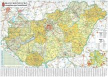   Magyarország országgyűlési választókerületei 100*70 cm falitérkép 2021 - alul-felül fémléces