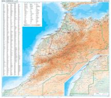   Marokkó falitérkép 100*90 cm - térképtűvel szúrható, keretezett