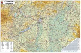 Magyarország autótérkép 65*45 cm - térképtűvel szúrható, keretezett