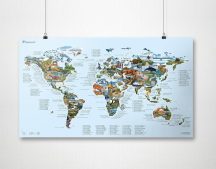   Mountain Bike kerékpár világ falitérkép - egyoldalon fóliás