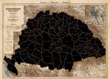   Történelmi Magyarország (1890) kaparós térképe - íves hengerben