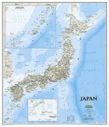 Japán klasszikus falitérképe 63*73 cm - laminált (+ választható léc)