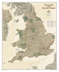 Anglia és Wales falitérkép antikolt 76*91 cm - térképtűvel szúrható, keretezett