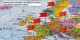 Európa falitérkép 77*60 cm - térképtűvel szúrható, keretezett